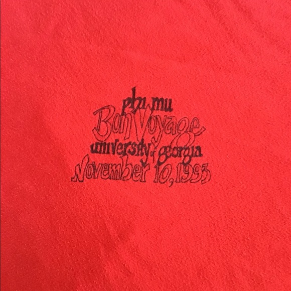 Vintage Phi Mu Uni of GA 1993 Bon Voyage Long Sleeve Size XL - Picture 2 of 5